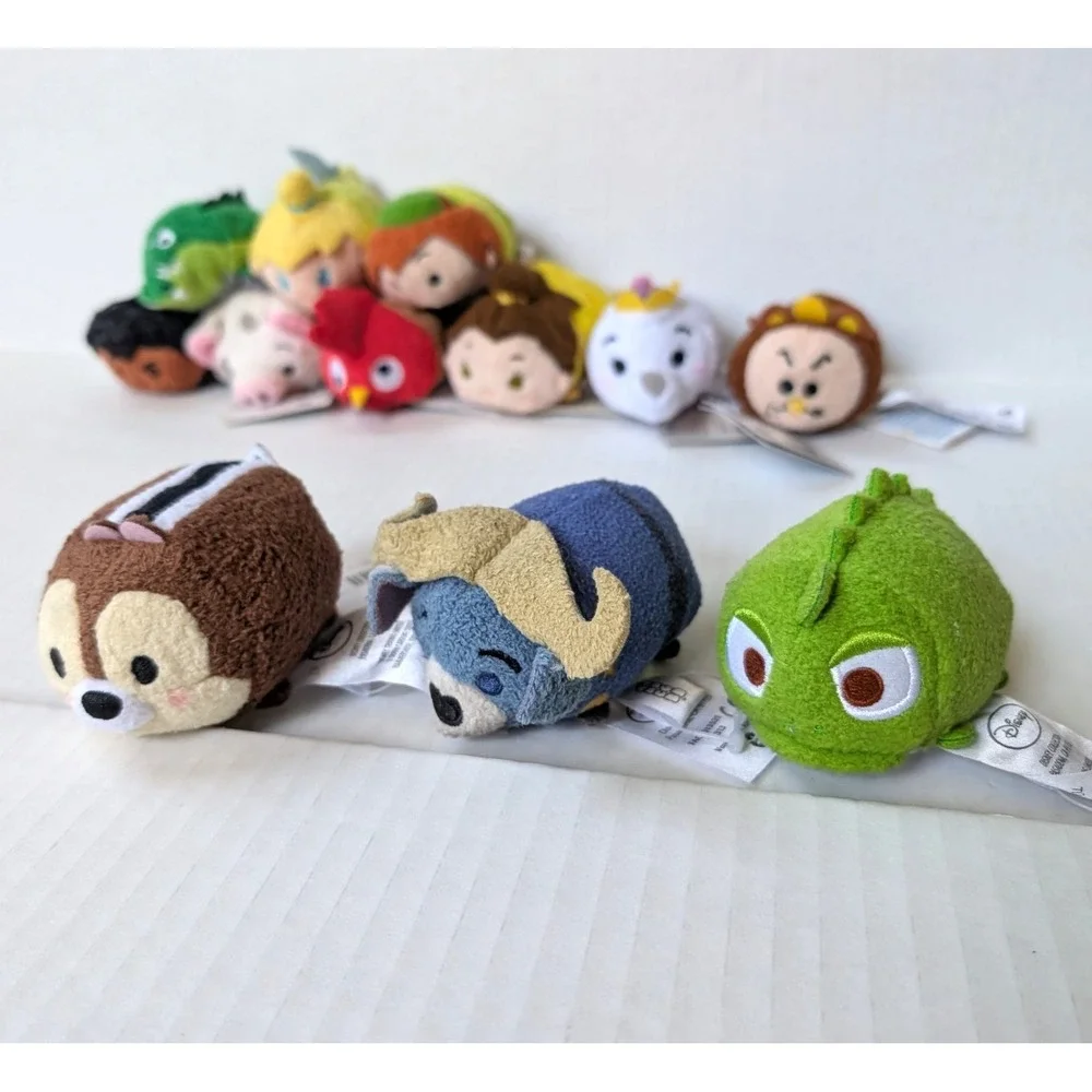 Disney Tsum Tsum Plush lot of 15 Frozen Moana Beauty Beast Peter Pan +